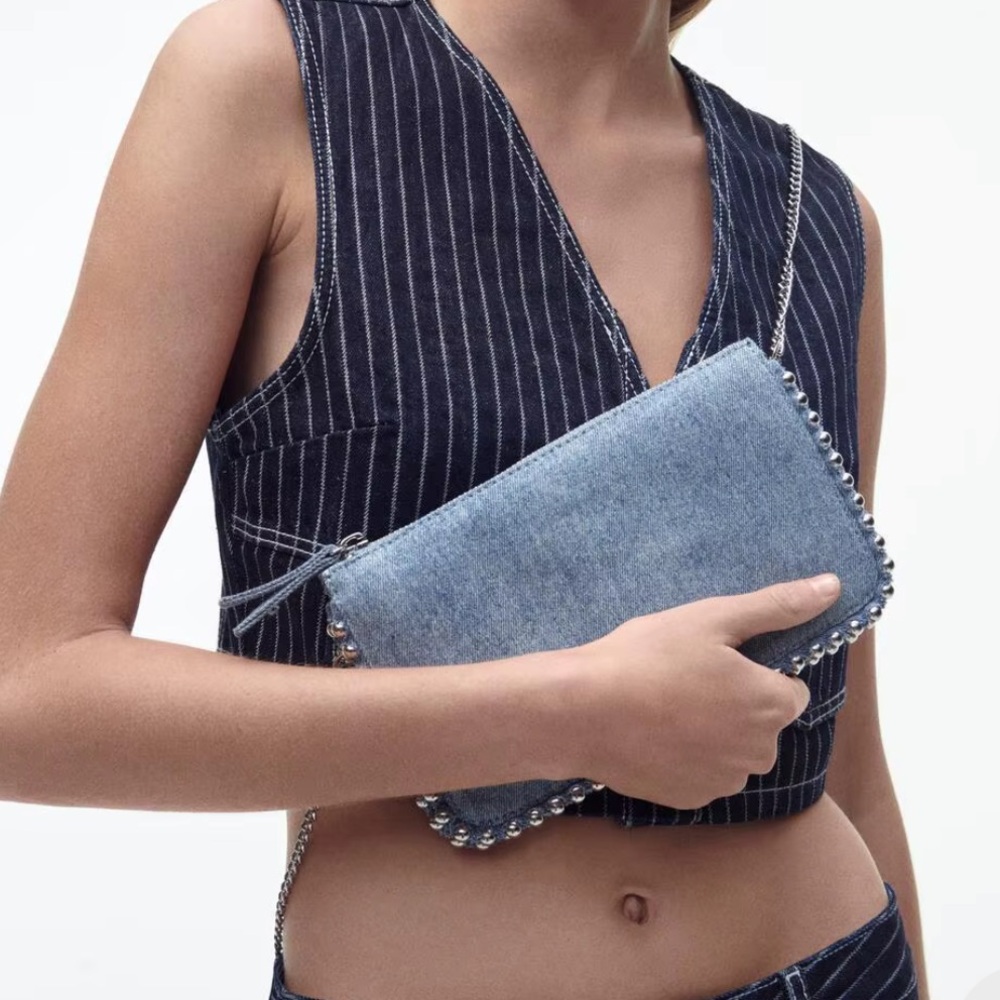 Stylish Denim Chain Shoulder Bag